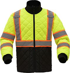 Gss Safety 8007 Class 3 Two Tone Quilted Jacket, Lime
