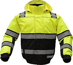 Gss Safety 8511 Onyx Class 3 Waterproof Ripstop 3-In-1 Bomber Jacket With Teflon Protection, Lime
