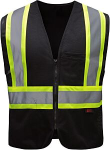 Gss Safety 3135 Enhanced Visibility Multi, Colored Two Tone Safety Vest, Black