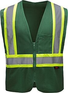 Gss Safety 3136 Enhanced Visibility Multi, Colored Two Tone Safety Vest, Green