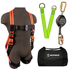 Safewaze 021-3144 V-Line Bag Kit: Fs99280-E Harness, Fs-Fsp1411-W Srl, Fs811-3 Anchor, Fs8125 Bag