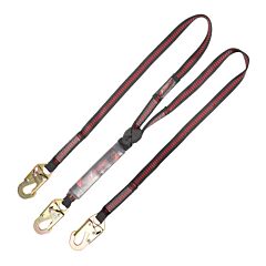 Kstrong Ufl201121 6 Ft, Twin Leg 100% Tie-Off Clear Pack Design Shock Absorbing Lanyard With Snap Hooks, Ansi