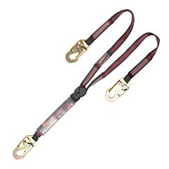 Kstrong Ufl201121(04) 4 Ft, Twin Leg 100% Tie-Off Clear Pack Design Shock Absorbing Lanyard With Snap Hooks, Ansi
