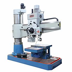 Baileigh Industrial 1019843 220V 3Ø Hydraulic Variable Speed Radial Drill, Mt5 Spindle, Quick Change Tool Set And Rotary Axis