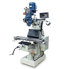 Baileigh Industrial 1020695 220V Single Phase 3Hp Vertical Mill, 9"X42" Table, 8 Speed, Includes R8 Spindle, Coolant, Work Light, X&Y Dro