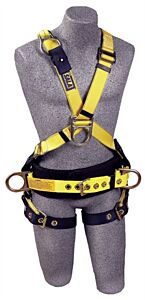 3M Dbi-Sala 1106383 Cross-Over Style With18" Dorsal D-Ring Extension, Front & Side D-Rings, Wrap Around Hip Pad, Tongue Buckle Belt With Back D-Ring & Straps To Hold Belt Tongue Buckle Legs (Size Medium)
