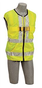 3M Dbi-Sala 1107422 Delta Vest Hi-Vis Reflective Workvest Harness, Tongue Buckle, Yellow, Size 2X-Large