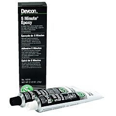 Devcon 14210 5 Minute® Epoxy, 2.5 Oz, Dual Tube, Colorless To Light Yellow