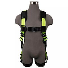 Safewaze Fs-Hivis185 Reflective Full Body Harness, 1D, Mb Chest, Tb Legs