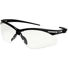 Jackson Safety 50042 Sg Series Safety Glasses, Clear Lens, Black Frame, Readers 2.5, Hardcoat Anti-Scratch