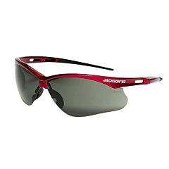 Jackson Safety 50016 Sg Series Safety Glasses, Smoke Lens, Red Frame, Hardcoat Anti-Scratch
