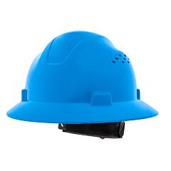 Jackson Safety 20822 Advantage Series Full Brim Hard Hat, 4 Pt Rapid Dial, Vented, Blue
