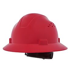 Jackson Safety 20824 Advantage Series Full Brim Hard Hat, 4 Pt Rapid Dial, Vented, Red