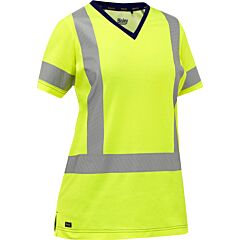 Bisley 313W1118X-Y Ansi Type R Class 3 Women'S X-Back Short Sleeve Shirt, Yellow