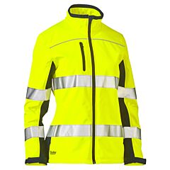 Bisley 333W6059T Ansi Type R Class 3 Women'S Contoured Softshell Jacket, Hi-Vis Yellow