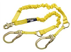 3M Dbi-Sala 1244750 6 Ft. (1.8M) Double-Leg 100% Tie-Off With Elastic Web, Snap Hook At Center, D-Rings For Rescue And Steel Rebar Hooks At Leg Ends
