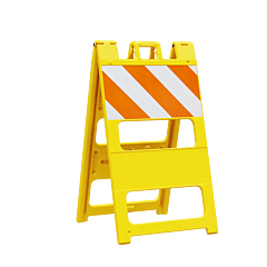 Plasticade 100-Yt12Eg Type I Barricade, Yellow, Engineer Grade Striped Sheeting