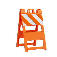 Plasticade 100-Ot12Eg Type I Barricade, Orange, Engineer Grade Striped Sheeting