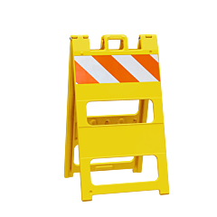 Plasticade 100-Yt8Eg Type I Barricade, Yellow, Engineer Grade Striped Sheeting