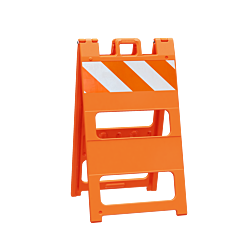Plasticade 100-Ot8Eg Type I Barricade, Orange, Engineer Grade Striped Sheeting