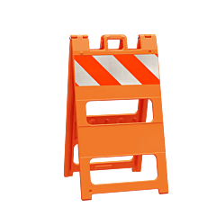 Plasticade 100-Ot8Dg Type I Barricade, Orange, Diamond Grade Sheeting