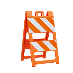 Plasticade 100-Ot12B8Eg Type Ii Barricade, Orange, Engineer Grade Striped Sheeting