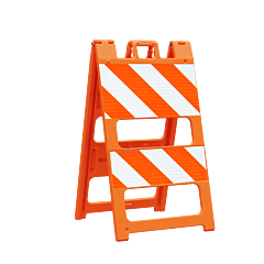 Plasticade 100-Ot12B8Hi-P Type Ii Barricade, Orange, High Intensity Prismatic Striped Sheeting
