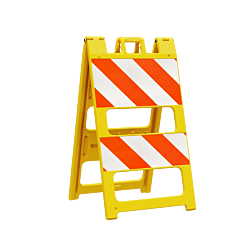 Plasticade 100-Yt12B8Dg Type Ii Barricade, Yellow, Diamond Grade Sheeting