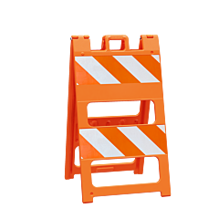 Plasticade 100-Ot8B8Eg Type Ii Barricade, Orange, Engineer Grade Striped Sheeting