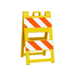 Plasticade 100-Yt8B8Hip Type Ii Barricade, Yellow, High Intensity Prismatic Striped Sheeting