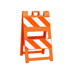 Plasticade 100-Ot8B8Hi-P Type Ii Barricade, Orange, High Intensity Prismatic Striped Sheeting