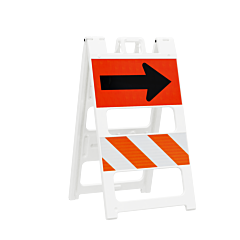 Plasticade 100-Wt12Fab8Hi-P 12" X 24" Top Panel Diamond Grade Arrow Sign Legend, 8" X 24" Bottom Panel High Intensity Prismatic Striped Sheeting