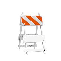 Plasticade 101-T12-Eg Fibercade Type I Barricade, White, Engineer Grade Striped Sheeting
