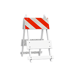Plasticade 101-T12-Dg Fibercade Type I Barricade, White, Diamond Grade Striped Sheeting