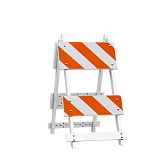 Plasticade 111-T12-C8-Eg Fibercade Type Ii Barricade, White, Engineer Grade Striped Sheeting