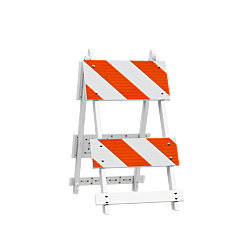 Plasticade 111-T12-C8-Hip Fibercade Type Ii Barricade, White, High Intensity Prismatic Striped Sheeting