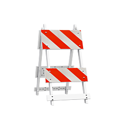 Plasticade 111-T12-C8-Dg Fibercade Type Ii Barricade, White, Diamond Grade Striped Sheeting