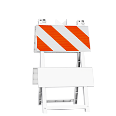 Plasticade 110-Wt12Hip Econocade Type I Barricade, White, High Intensity Prismatic Striped Sheeting
