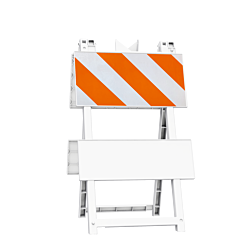 Plasticade 110-Wt12Dg Econocade Type I Barricade, White, Diamond Grade Striped Sheeting