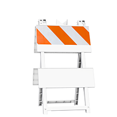 Plasticade 110-Wt8Dg Econocade Type I Barricade, White, Diamond Grade Striped Sheeting