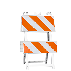 Plasticade 110-Wt12B8Eg Econocade Type Ii Barricade, White, Engineer Grade Striped Sheeting