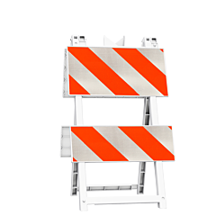 Plasticade 110-Wt12B8Dg Econocade Type Ii Barricade, White, Diamond Grade Striped Sheeting