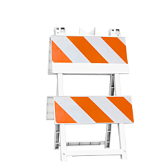Plasticade 110-Wt8B8Eg Econocade Type Ii Barricade, White, Engineer Grade Striped Sheeting And Legend