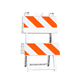 Plasticade 110-Wt8B8Hip Econocade Type Ii Barricade, White, High Intensity Prismatic Striped Sheeting And Legend