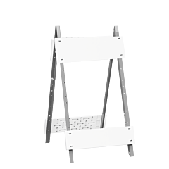 Plasticade 105G-T8B6 Combocade Type I Barricade, White Boards, Gray Legs, No Sheeting