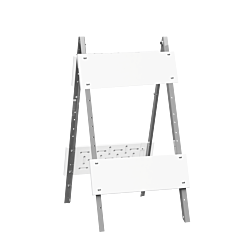 Plasticade 105G-T8B8 Combocade Type I Barricade, White Boards, Gray Legs, No Sheeting