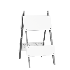Plasticade 105G-T12B8 Combocade Type I Barricade, White Boards, Gray Legs, No Sheeting