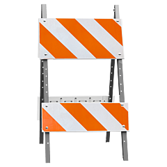 Plasticade 105G-T12Egb8Eg Combocade Type Ii Barricade, White Boards, Gray Legs, Engineer Grade Striped Sheeting