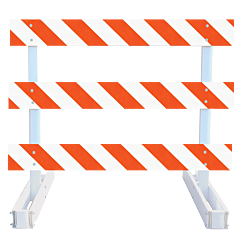 Plasticade 304-Egl-Drill-Kit Break-Away Type Ii Barricade Kits, White, Engineer Grade Striped Sheeting, Left