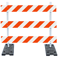 Plasticade 3208-Eg-R-Drill-Kit Power Post Type Iii Barricade, Black With White Boards And Post, Engineer Grade Striped Sheeting, Right